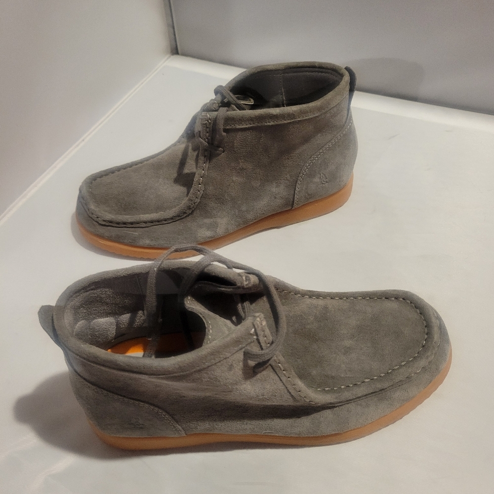 Hush Puppies Mens Bridgeport Dark Gray Suede Chukka Boots US Size 7.5M